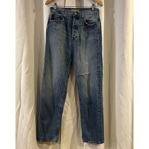 Point Sur canyon high-rise boyfriend jean in Arctic Blue wash:‎ selvedge edition